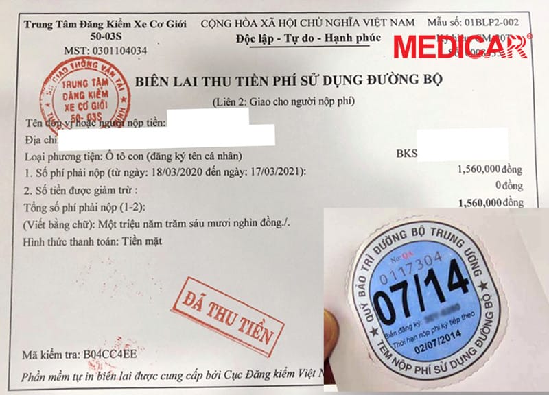 Bảng phí đường bộ cho xe 5 chỗ ngồi áp dụng năm 2023
