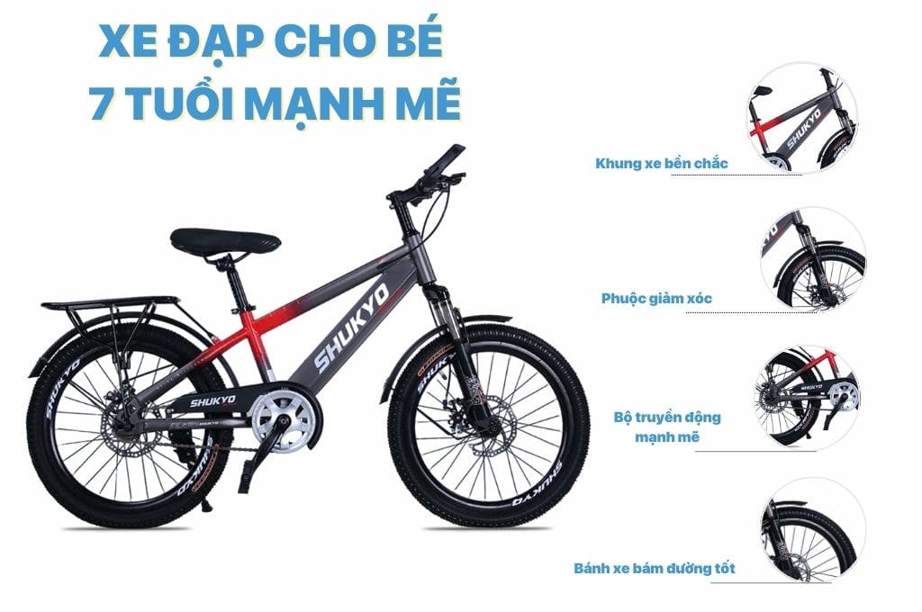 Bé gái 7 tuổi vui vẻ đạp xe đạp thể thao trên con đường