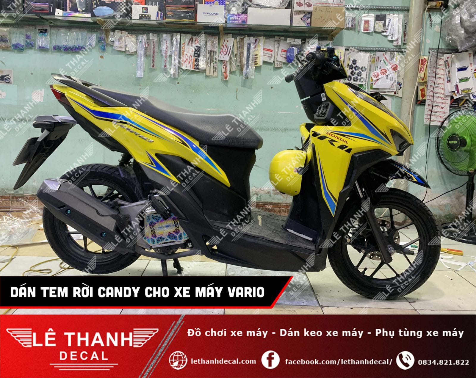 Dán tem rời cho xe máy Vario bảo vệ sơn