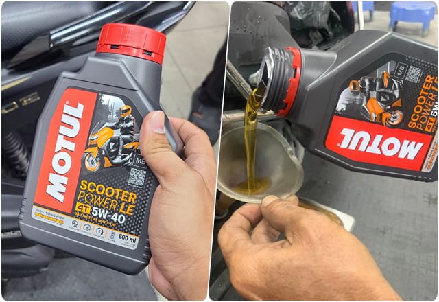 Dầu nhờn xe tay ga Motul Scooter Power LE chuyên dụng
