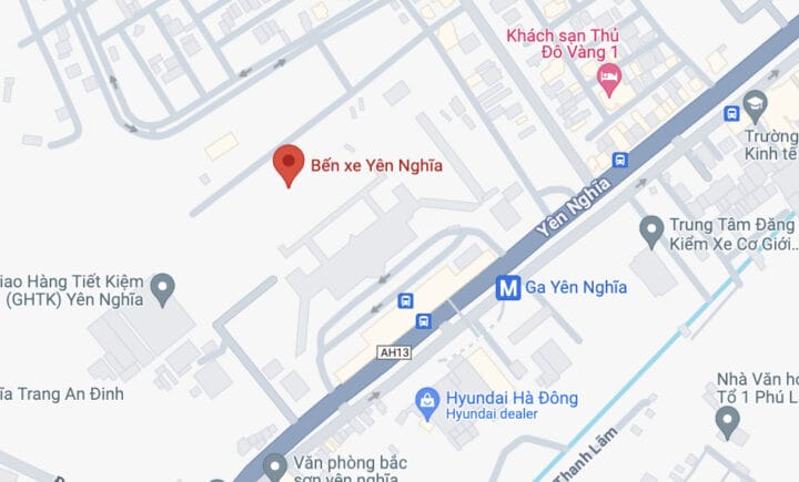 điểm đón khách của nhà xe anh huy tại hà nội