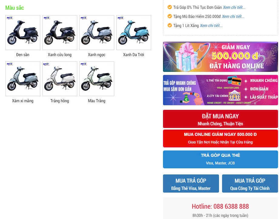 Dòng xe tay ga 50cc với nhiều màu sắc và kiểu dáng đa dạng, cho phép phái nữ thể hiện cá tính riêng khi lựa chọn phương tiện di chuyển