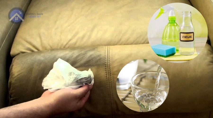 Giấm và rượu làm sạch ghế da