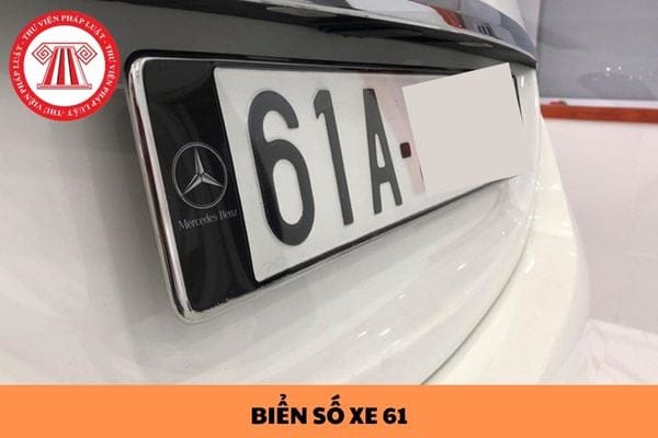 Hình ảnh biển số xe 61 thuộc tỉnh Bình Dương, minh họa các loại ký hiệu phương tiện
