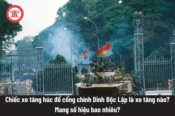 Hình ảnh chiếc xe tăng lịch sử tiến vào Dinh Độc Lập ngày 30 tháng 4 năm 1975, biểu tượng của chiến thắng thống nhất đất nước.