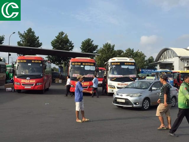 Hình ảnh xe khách Xuân Mai tại bến xe Duyên Hải Trà Vinh