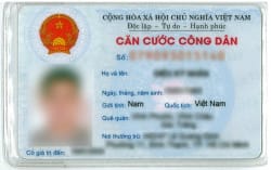 Mặt trước căn cước công dân cần thiết để đăng ký tài xế Be