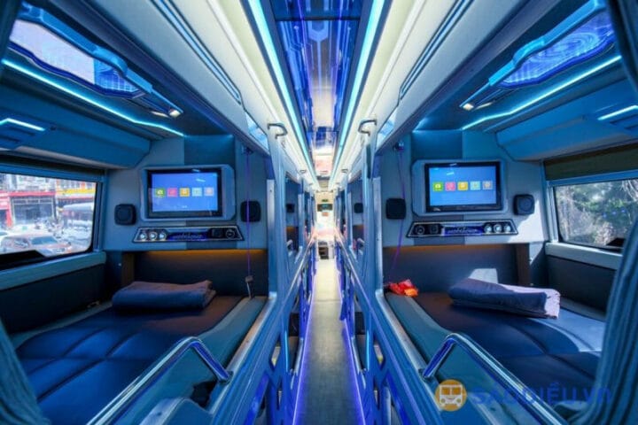 Nội thất xe giường cabin VIP Dương Vũ phục vụ tuyến Đà Nẵng - Hải Phòng
