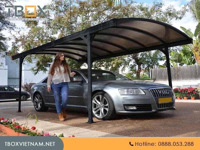 Thiết kế nhà de xe ô to ngoài trời tích hợp không gian xanh