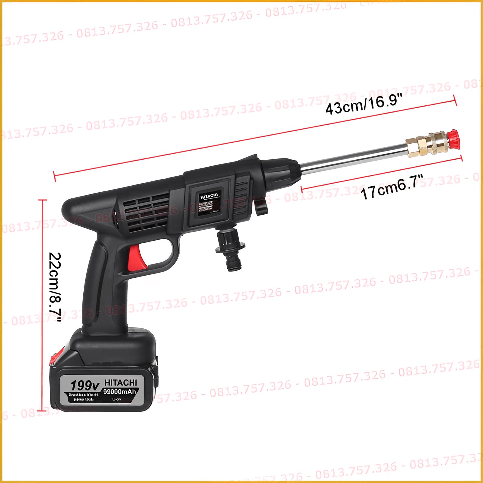 Thiết kế trọng lượng nhẹ giúp người dùng thao tác dễ dàng với máy xịt rửa xe gia đình.