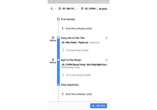 Thông tin chi tiết xe buýt và lộ trình