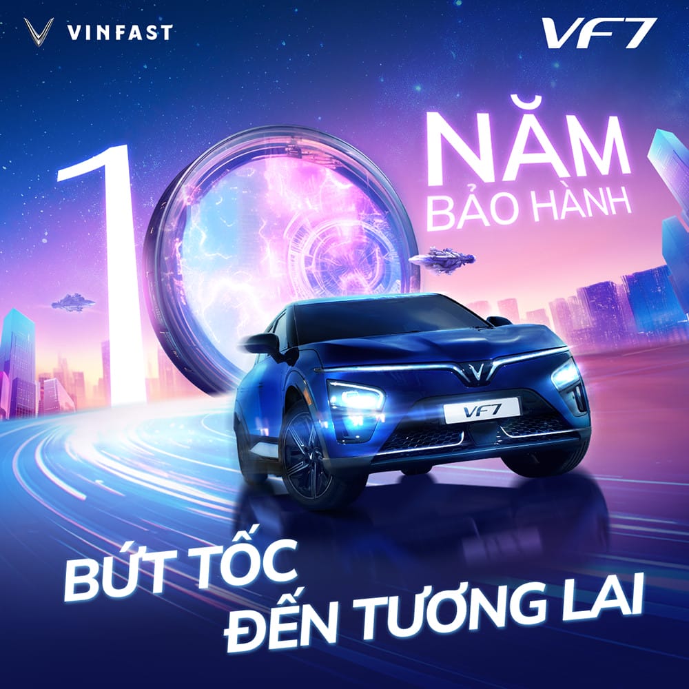 VinFast VF7 với chính sách bảo hành 10 năm