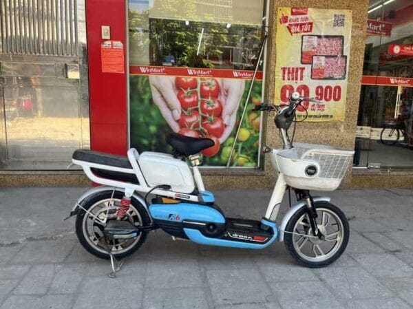 Xe đạp điện Honda A6 cũ, màu xanh dương, phù hợp cho học sinh