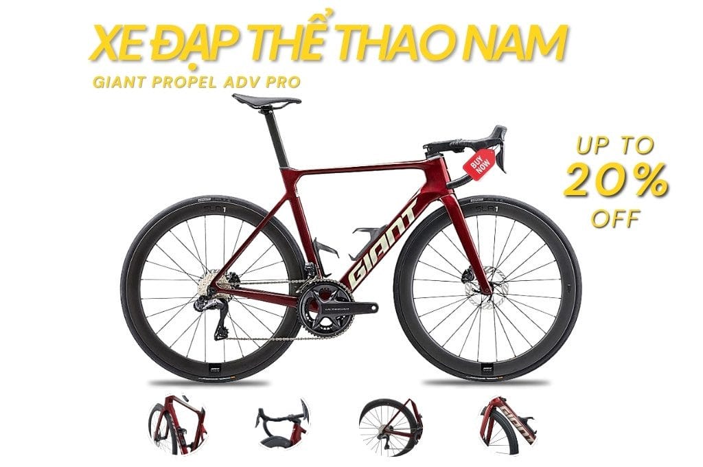 Xe đạp thể thao nam cao cấp sử dụng khung sườn Carbon, Groupset chất lượng cao 