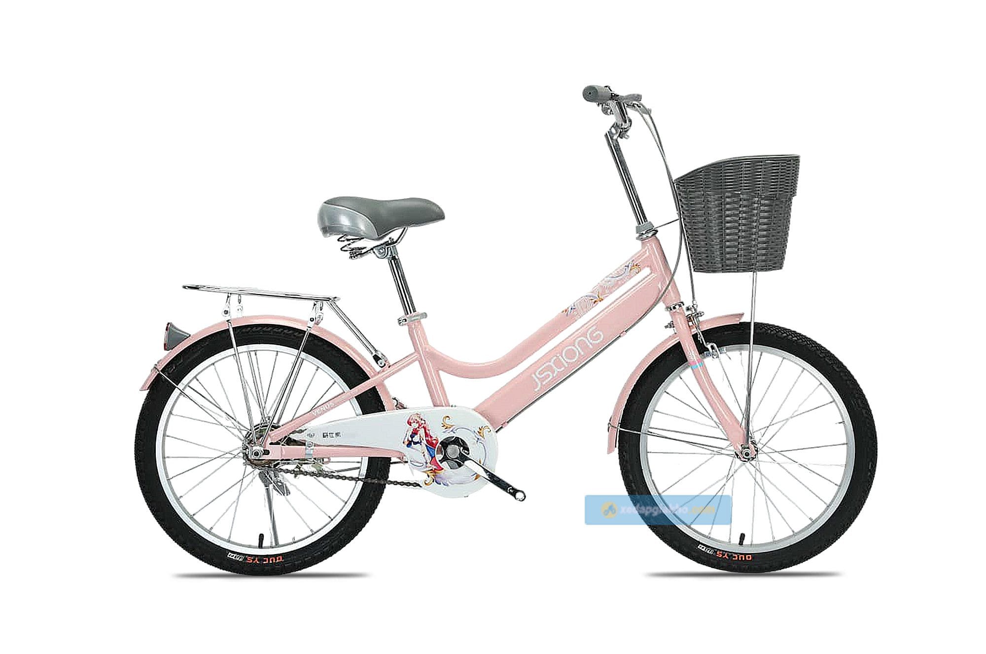 Xe đạp trẻ em bé gái JSXIONG Mini 20 inch màu hồng phấn