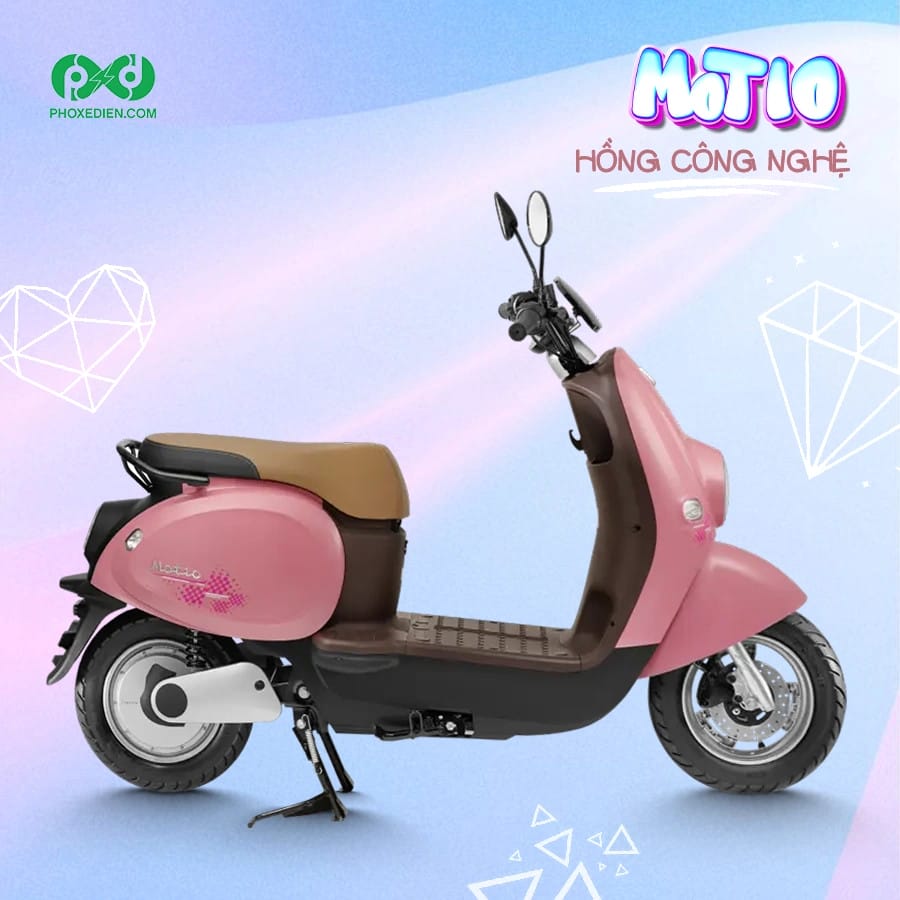 Xe máy điện VinFast Motio màu hồng công nghệ cao