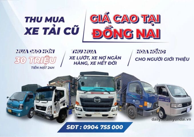xe tải cũ tại bãi xe, hoạt động mua bán xe tải cũ biên hòa