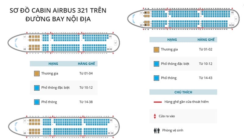 Sơ đồ ghế của Airbus A321