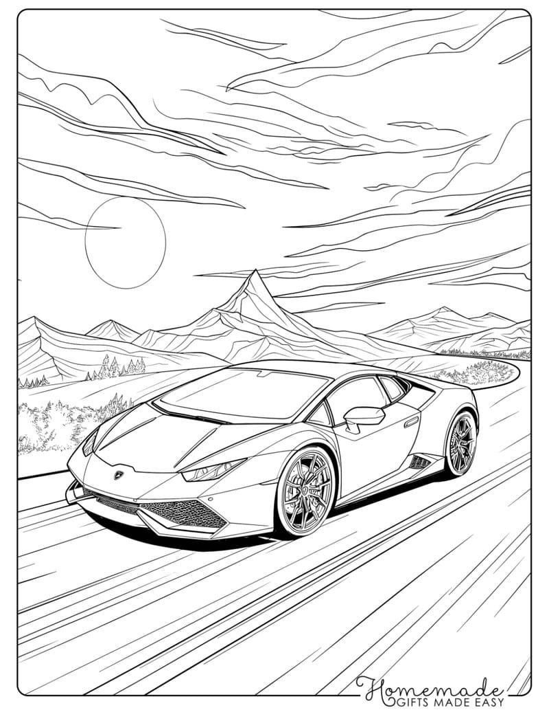 Bức tranh tô màu siêu xe Ferrari